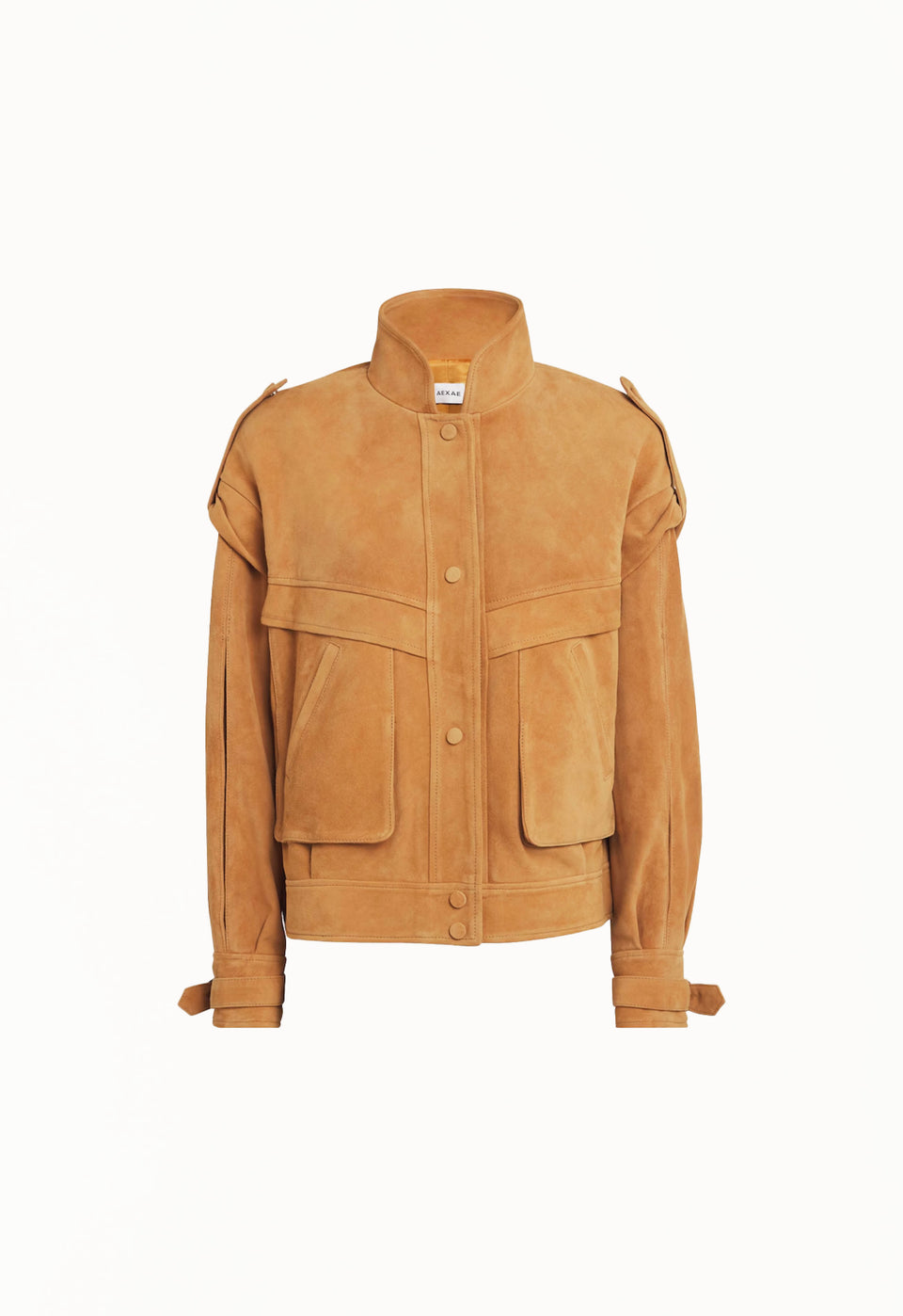 Leather Suede Oversized Jacket in Suede Tan