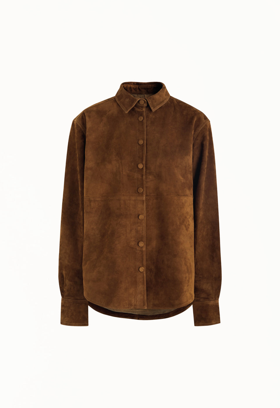 Leather Suede Shirt in Suede Honey Brown